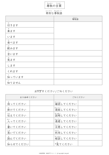 特別な尊敬語 行きます 来ます います 食べます 飲みます 言います 見ます します くれます 知